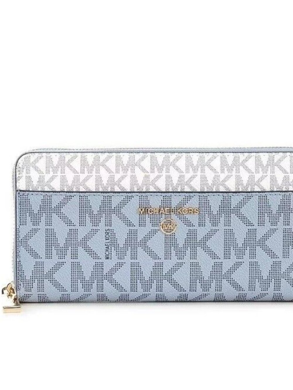 Michael Kors Jet Set Charm Pocket ZA Continental - Navy, White & Pale Blue